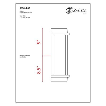 Z-Lite Fallow 1 Light Outdoor Wall Sconce, Deep Bronze And Clear Seedy 565M-DBZ